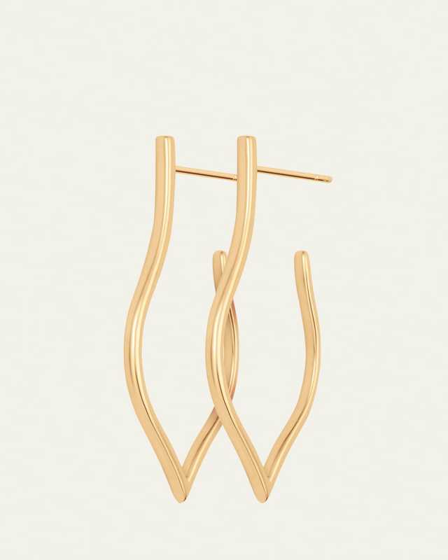 18K Yellow Gold Veena Small Hoop Earrings